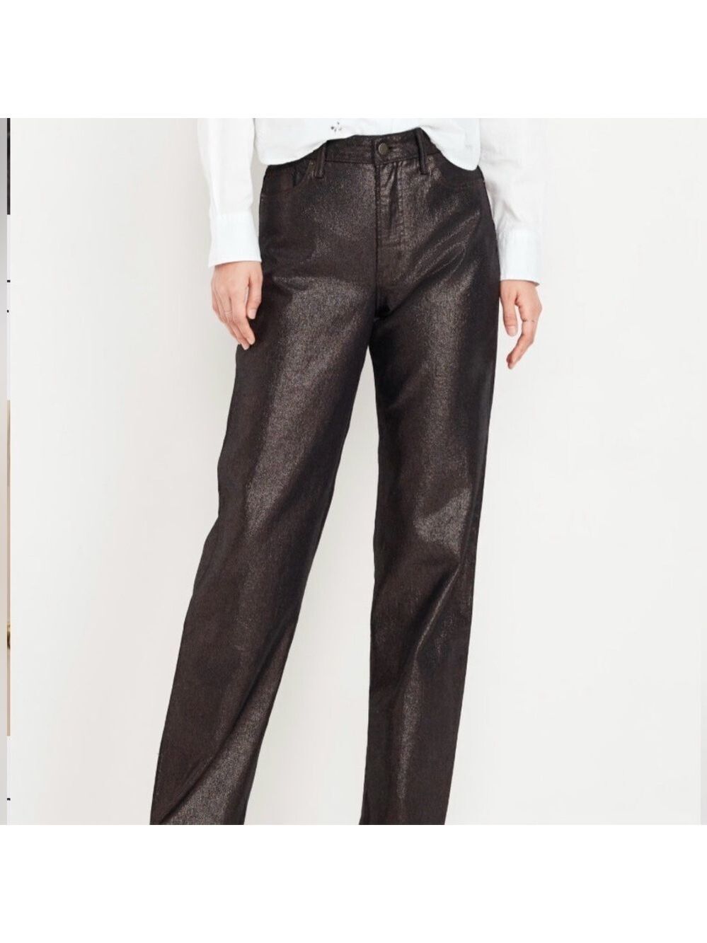 Old Navy High Rise OG Straight Ankle Metallic Pants